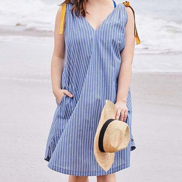 NWT Matilda Jane Blue Stripe Sandy Seashell Cover-Up XS - Picture 2 of 7